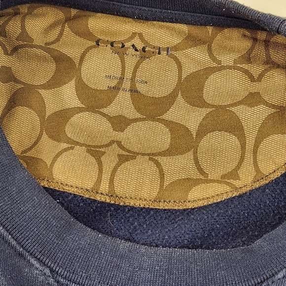 Coach Men's Navy Blue Crewneck Sweatshirt  Medium - Picture 7 of 10